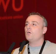 Mark Hugall (CWU Newcastle) addresses conference